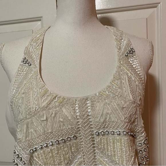 Heather B. women formal dress white little stones size S - Picture 5 of 6